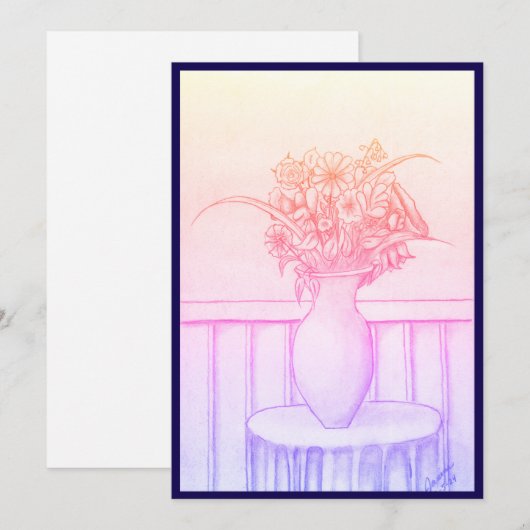 Cadeau van bloemen kaart (Voorkant / Achterkant)