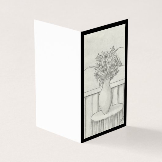 Cadeau van bloemen - Zwart Kaart (Buitenkant)