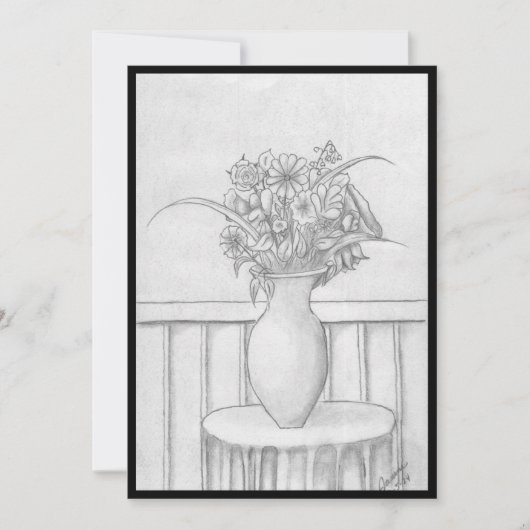 Cadeau van bloemen - Zwart Kaart (Voorkant)