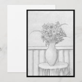 Cadeau van bloemen - Zwart Kaart (Voorkant / Achterkant)