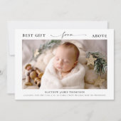 Cadeau van Boven Elegant Christmas Baby Foto Feestdagenkaart (Voorkant)