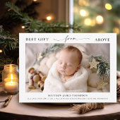 Cadeau van Boven Elegant Christmas Baby Foto Feestdagenkaart