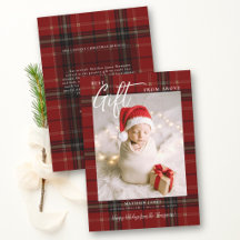 Cadeau van Boven Rood Geruit Modern Baby Kerstmis