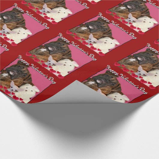cadeau van Boxer-valentijnse hond, pakpapier (Hoek)