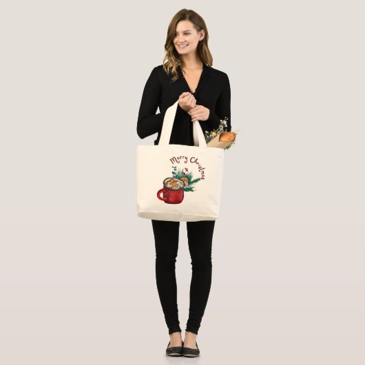 Cadeau van de Kerstman Gepersonaliseerde Kerst Grote Tote Bag (Voorkant (model))