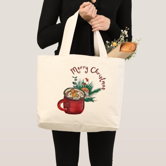 Cadeau van de Kerstman Gepersonaliseerde Kerst Grote Tote Bag (Voorkant (product))