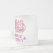 Cadeau van de medisch secretaris (Beste werelden) Matglas Koffiemok (Voorkant links)