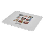 Cadeau van familiebomen foto collage voor oma snijplank (Hoek)