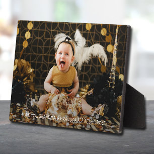 Cadeau van grootouders voor foto van kleinkind fotoplaat