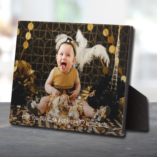 Cadeau van grootouders voor foto van kleinkind fotoplaat