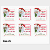 Cadeau van Keuken Bakken Geesten Bright Santa Vierkante Sticker (Vel)