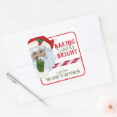 Cadeau van Keuken Bakken Geesten Bright Santa Vierkante Sticker (Envelop)