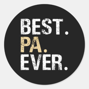 Cadeau van kleindochter kleinzoon beste pa ronde sticker