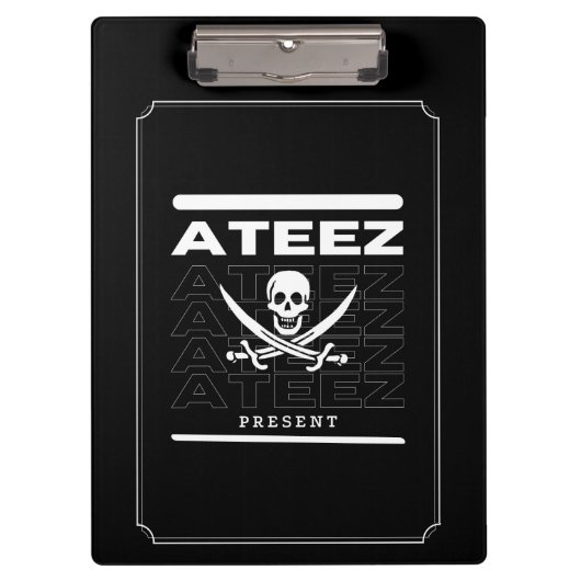Cadeau van Kpop Ateez zwarte kantoor schoolbenodig Klembord (Voorkant)