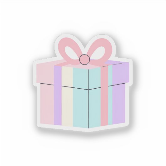 Cadeau van pastel sticker (Voorkant)