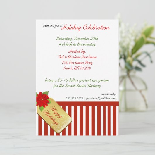 Cadeau van snoeprietfeestdag uitnodiging (Staand voorkant)