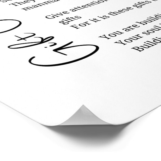 Cadeau van vaarwel overgave gedicht poster muurkun (Hoek)