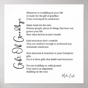 Cadeau van vaarwel overgave gedicht poster muurkun
