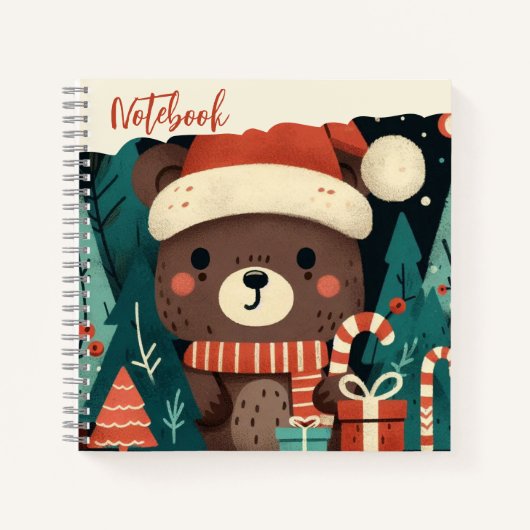 Cadeau van vreugde – Kerstlevering van Santa Beer Notitieboek (Voorkant)