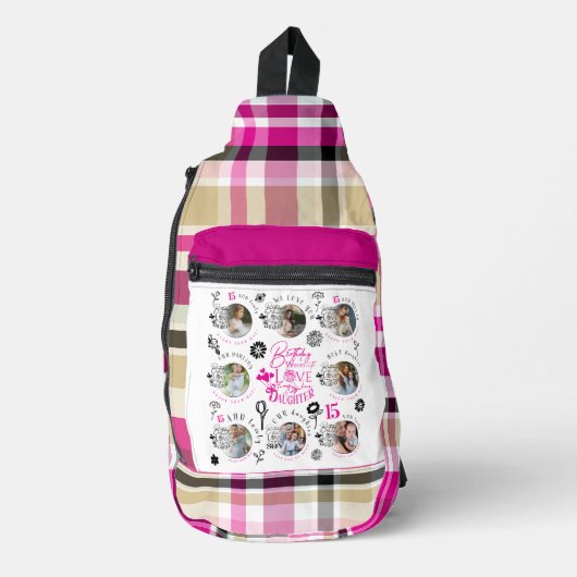 Cadeau Verjaardag Fotolijst Dochter Sling Bag (Voorkant)