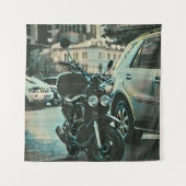 Cadeau vintage motorfiets wandkleed (Voorkant)