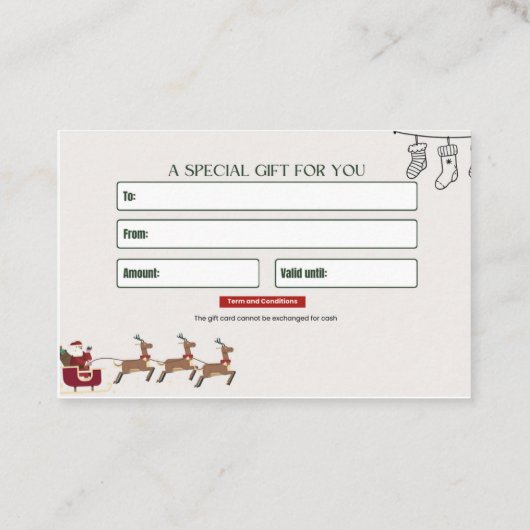 Cadeau visitekaartje $100 (Achterkant)