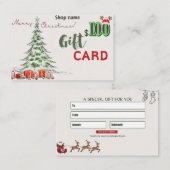 Cadeau visitekaartje $100 (Voorkant / Achterkant)