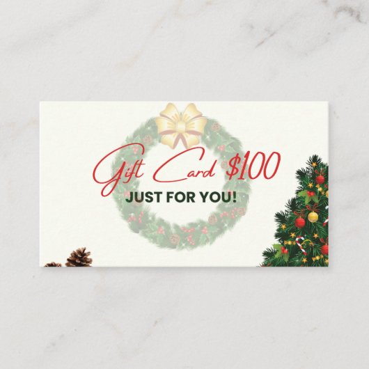 Cadeau visitekaartje $100 (Voorkant)