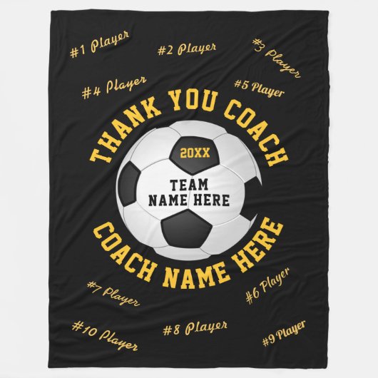 Cadeau voetbal coach in uw Colour Soccer Blanket Fleece Deken (Voorkant)