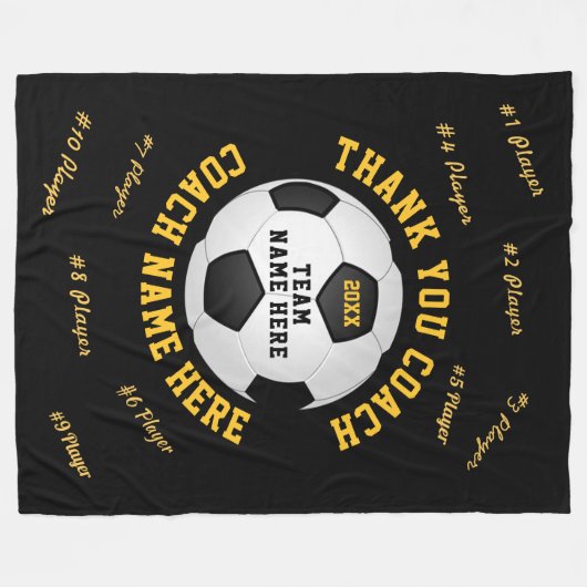Cadeau voetbal coach in uw Colour Soccer Blanket Fleece Deken (Voorkant (Horizontaal))