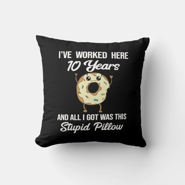 Cadeau voor 10 jaar werkjubileum tiende werknemer kussen (Voorkant)