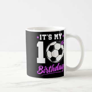 Cadeau voor 10-jarig meisje 10e verjaardag Voetbal Koffiemok
