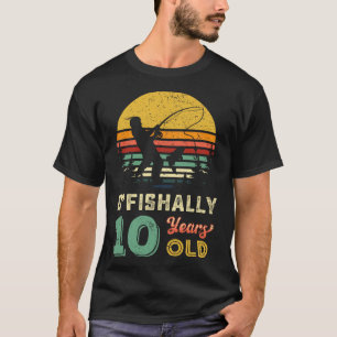 Cadeau voor 10-jarige visser 10 jaar oud 10e verja t-shirt