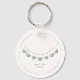 cadeau voor 10e Tin/Aluminium Wedding Jubileum Sleutelhanger