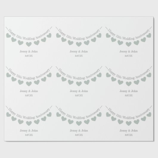 cadeau voor 12e zijde bruiloft bruiloft cadeaupapier (Vlak)