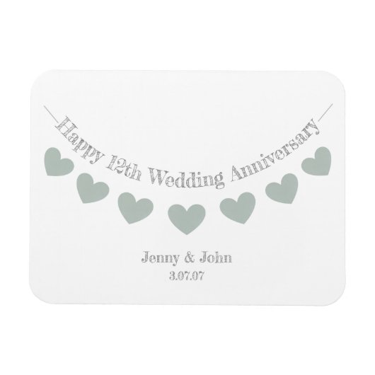 cadeau voor 12e zijde bruiloft bruiloft magneet (Horizontaal)