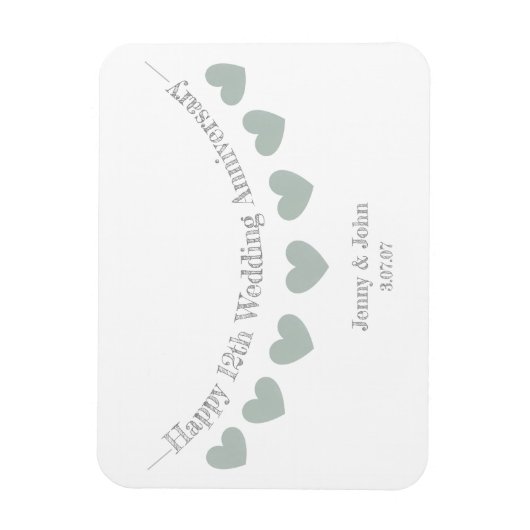 cadeau voor 12e zijde bruiloft bruiloft magneet (Verticaal)