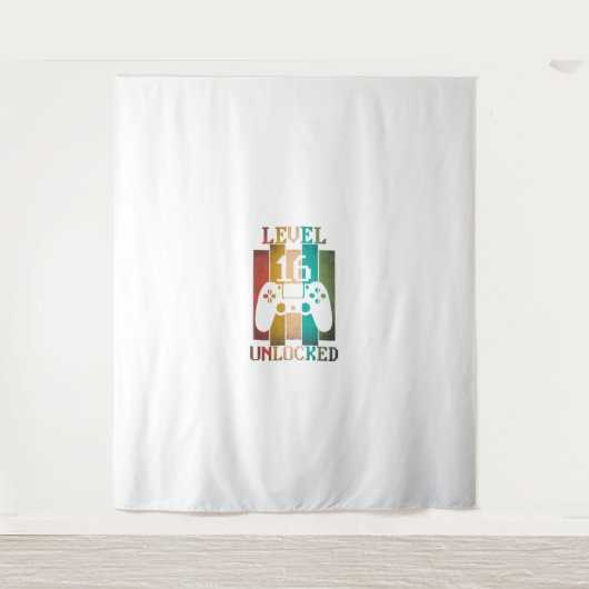 Cadeau voor 16e verjaardag Heren Niveau 16 Ontgren Wandkleed (Voorkant)