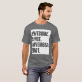 cadeau voor 20 jaar oud - Geweldige sinds november T-shirt (Voorkant volledig)