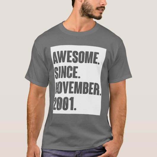 cadeau voor 20 jaar oud - Geweldige sinds november T-shirt (Voorkant)