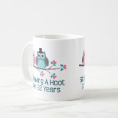 Cadeau voor 22e bruiloft Jubileum Hoot Koffiemok (Voorkant links)