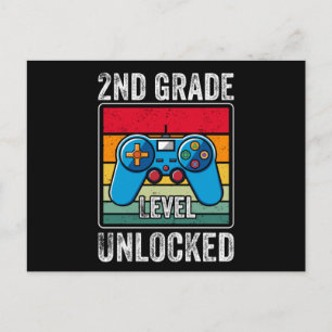 Cadeau voor 2e klas gamer voor de eerste schooldag briefkaart