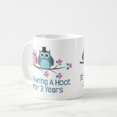 Cadeau voor 3rd Wedding Jubileum Hoot Koffiemok (Voorkant links)