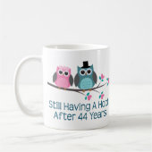 Cadeau voor 44th Wedding Jubileum Hoot Koffiemok (Links)