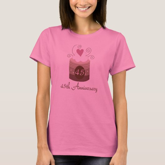 Cadeau voor 45e bruiloft Schattigee cupcake T-shirt (Voorkant)
