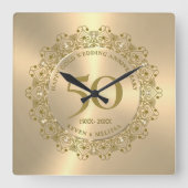 Cadeau voor 50e trouwdag vierkante klok (Voorkant)