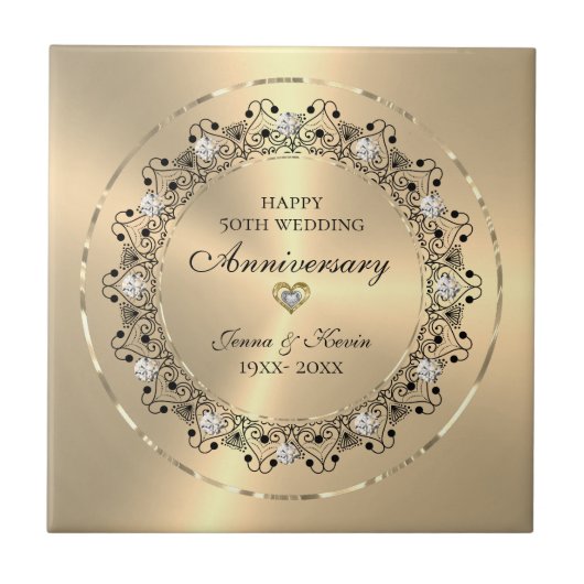 Cadeau voor 50ste bruiloft Jubileum Tegeltje (Voorkant)