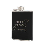 Cadeau voor 50ste gouden huwelijksjubileum heupfles (Links)