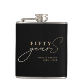 Cadeau voor 50ste gouden huwelijksjubileum heupfles (Voorkant)