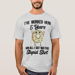 Cadeau voor 5 jaar werk waardering Funny Donut T-shirt